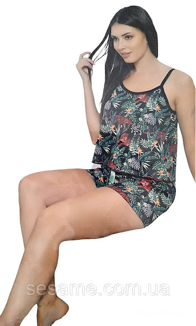 Піжама жіноча комплект для сну Двійка майка та шорти ТМ MyBen 60049 (Туреччина) Харків - фото 1