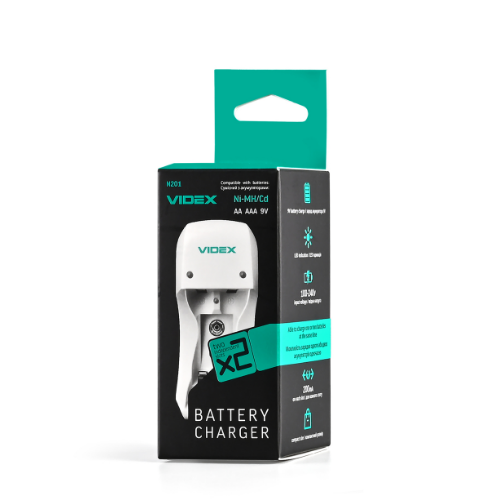 Зарядний пристрій для акумуляторних батарейок універсальний VCH-N201 Videx Житомир - фото 9