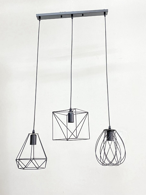 VALESO Підвісний світильник на три плафони VALESO -3 Лофт чорний E27 Киев - изображение 1