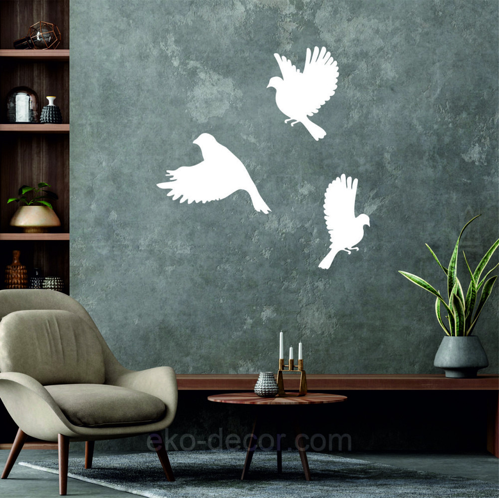 Декоративное настенное Панно «Птичка» Декор на стену(цена за 1шт) 30*21 см, Белый Киев - изображение 3