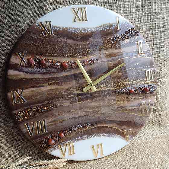 Годинник настінний 50 см з епоксидної смоли ручної роботи Дніпро