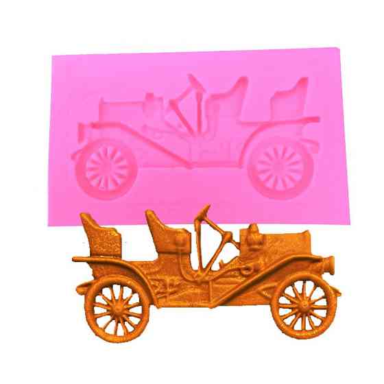 Молд силиконовый Старинный автомобиль 69 на 40 мм розовый Киев