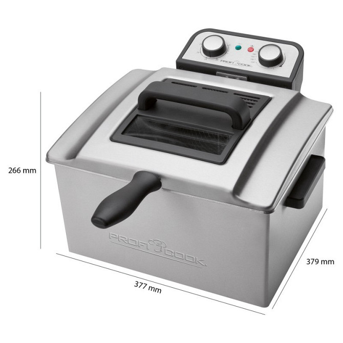 Фритюрница масляная 4 литра с 2 корзинами Profi Cook PC-FR (1038) Мощность 3000 Вт Нововолынск - изображение 9
