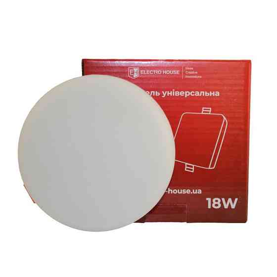 LED панель універсальна кругла Ø120 мм 18Вт, холодний білий 6500К, 1500 Лм Дніпро