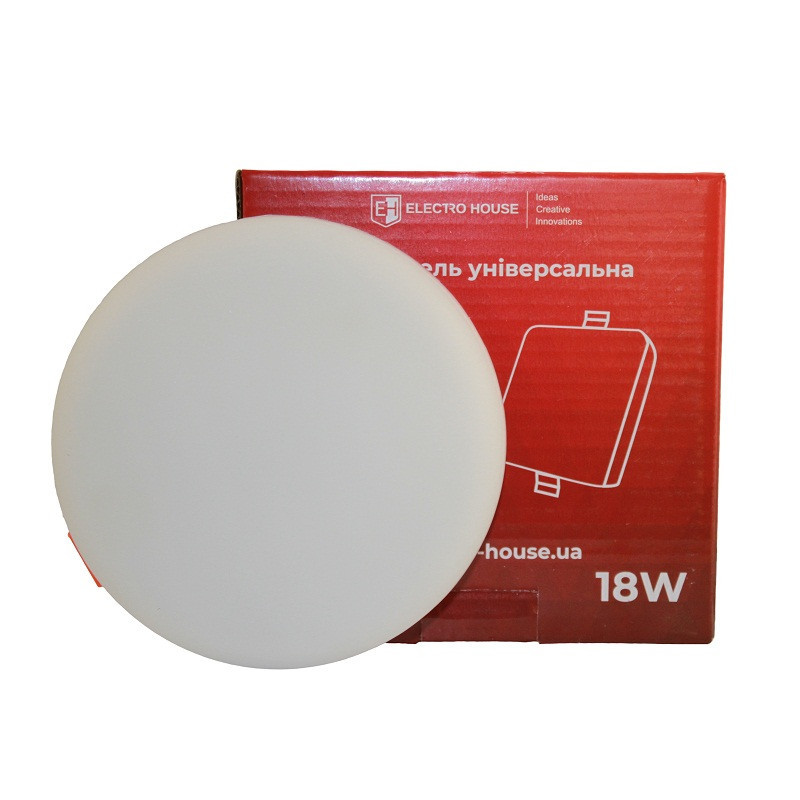 LED панель універсальна кругла Ø120 мм 18Вт, холодний білий 6500К, 1500 Лм Дніпро - фото 1