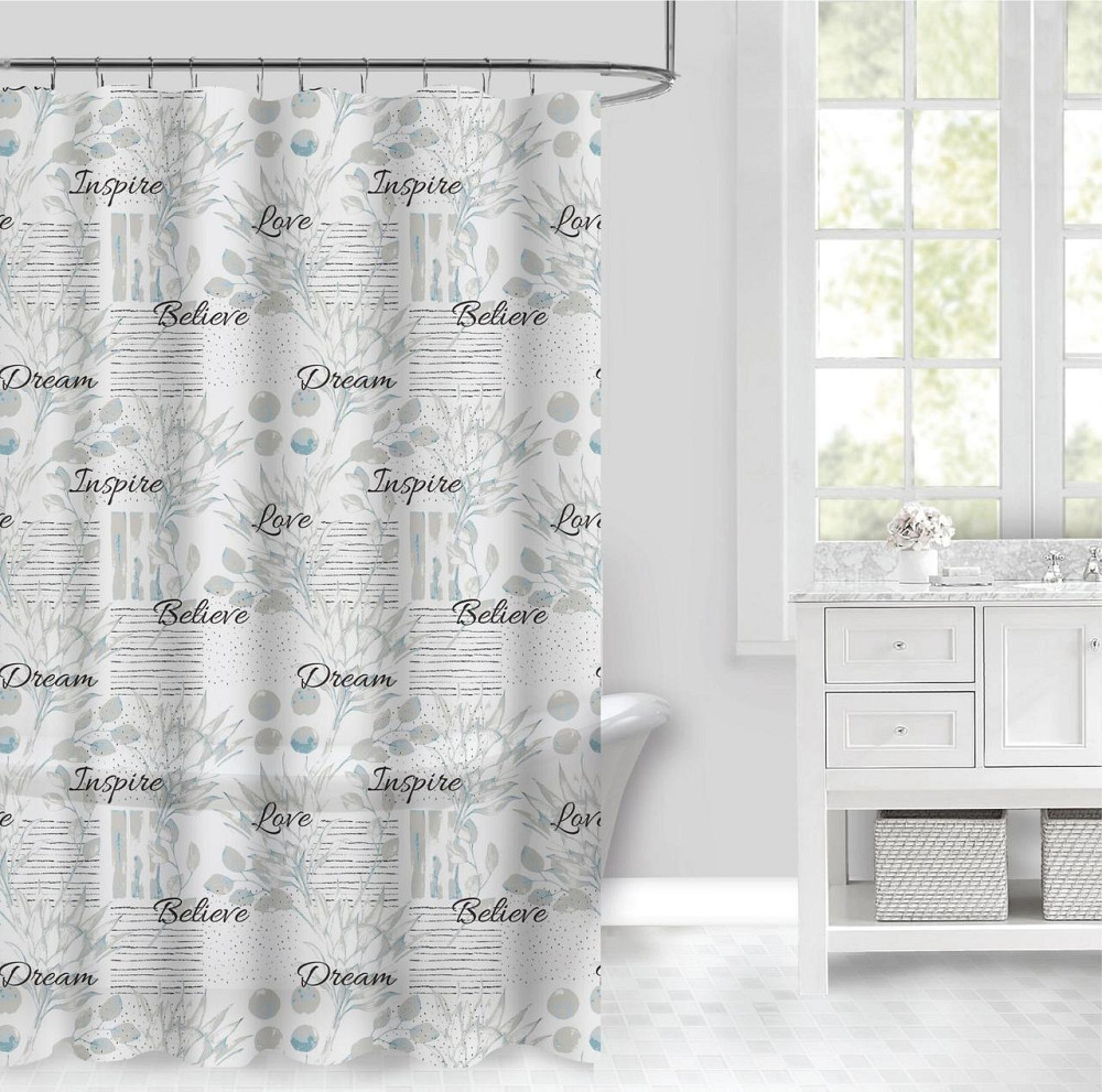 Шторка для ванной и душа 180x180 см водонепроницаемая,штора для душевой и ванной комнаты с крючками,прозрачная Каменец-Подольский - изображение 1