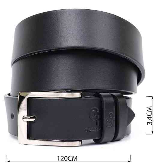 Брючний ремінь для чоловіків з натуральної шкіри GRANDE PELLE 11674 Чорний Київ