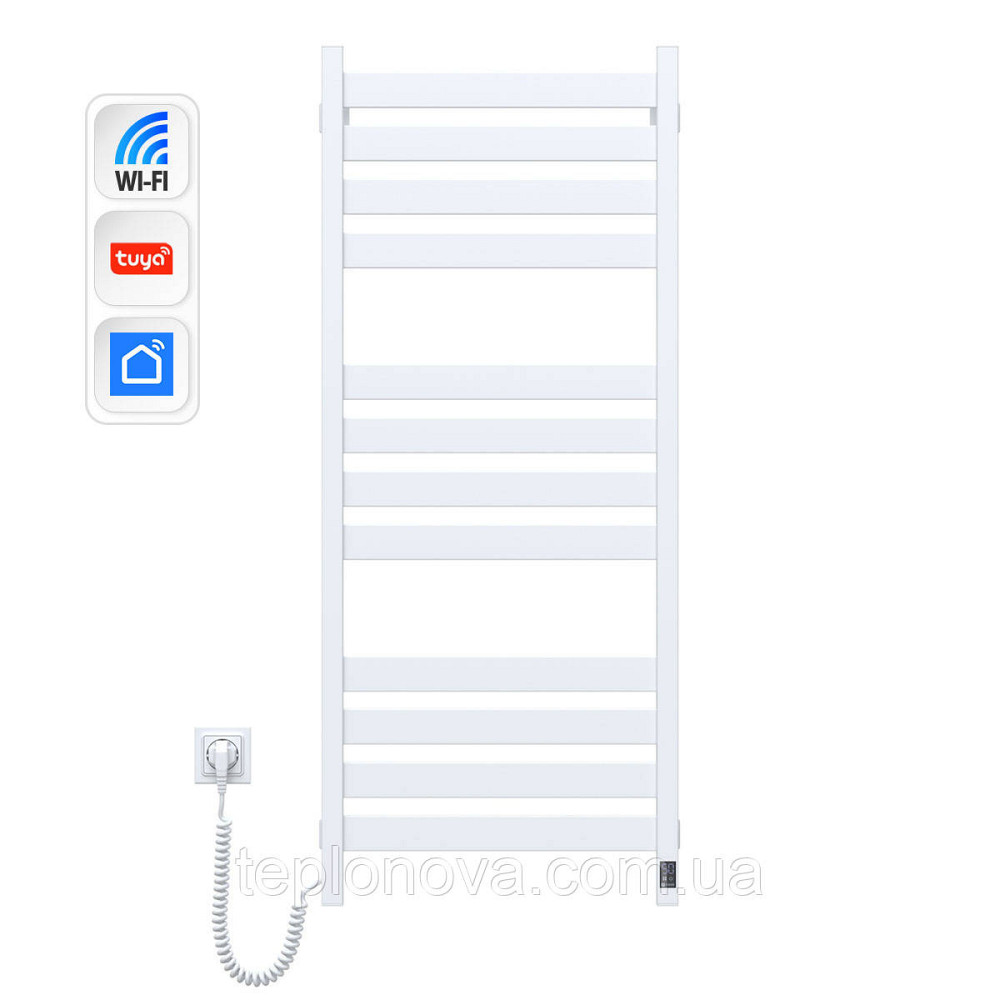 Сушарка для рушників Largo 500х1200 Sensor з Wi-Fi, ліва з таймером, білий оксамит Чернівці - фото 1