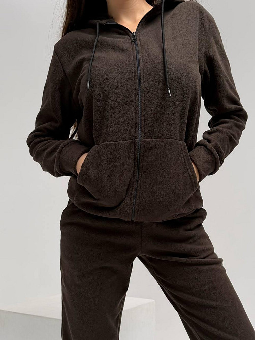 Жіночий повсякденний теплий костюм на флісі двійка Шоколад, 42/44 Одеса - фото 5