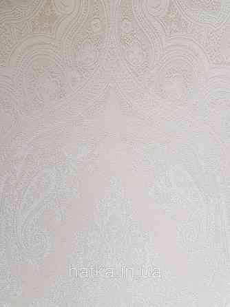 Обои виниловые на флизелине AS creation Garda 1.06Х10.05 классика вензеля крупные бежевые серебристые Киев