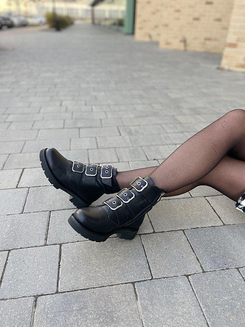 Liya Черевики жіночі LIYA чорні натуральна шкіра зима висота 13 см розмір 38 (2836) Коломия - фото 4