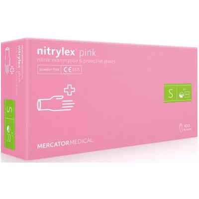 Медицинские перчатки Mercator Medical Nitrylex Pink Нитриловые Неопудренные диагностические Размер S Розовые 100 шт. (5906615035329) Винница