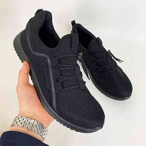 Спортивне взуття для спекотного літа, Спортивні кросівки чоловічі літні, Чорні чоловічі кросівки літні TF-10 Львів