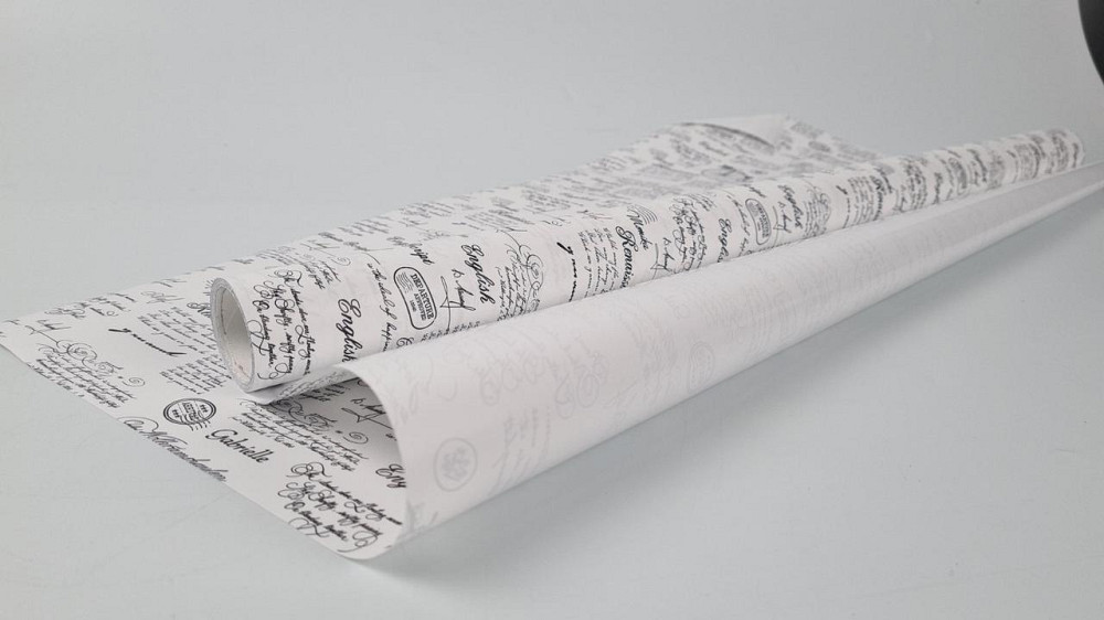 Плівка перлинна "Газета" для квітів 8 м газета біла + білий (67) (h660) No802 (1 шт.) Харків - фото 1