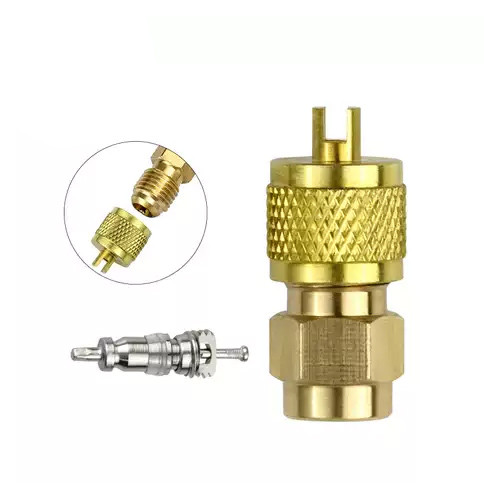 Фтористый переходник с игольчатым клапаном типа Шредер, латунь Вінниця - фото 1