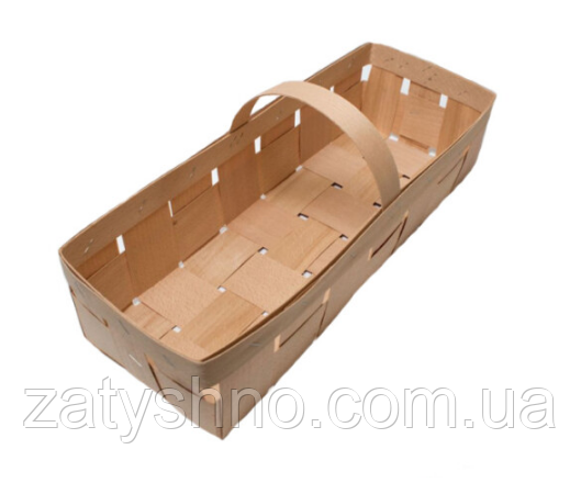 Корзина плетеная из  шпона с  ручкой Киев - изображение 1