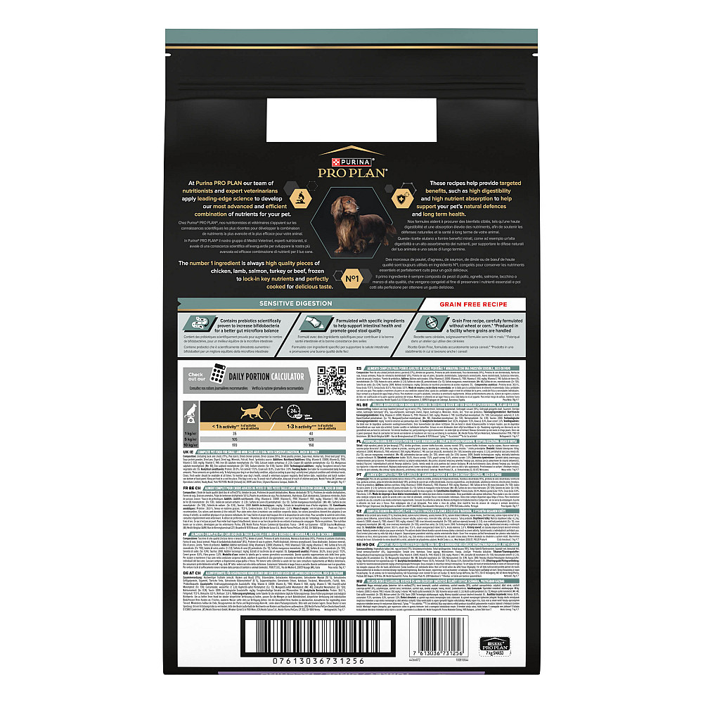 Сухий корм PRO PLAN Small&Mini Adult 1+ Sensitive Digestion для дорослих собак дрібних порід, з чутливим травленням, беззерновий, з індичкою, 7 кг Київ - фото 4