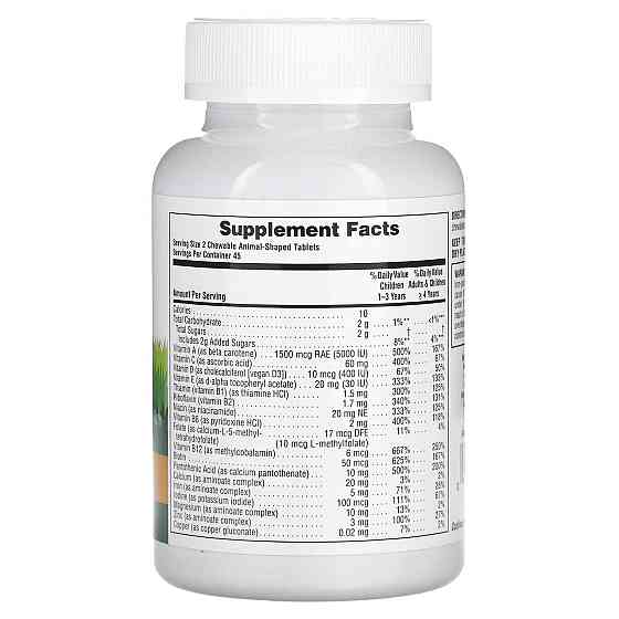 Вітаміни та мінерали для дітей Nature's Plus Animal Parade, 90 жувальних таблеток (апельсин) Київ