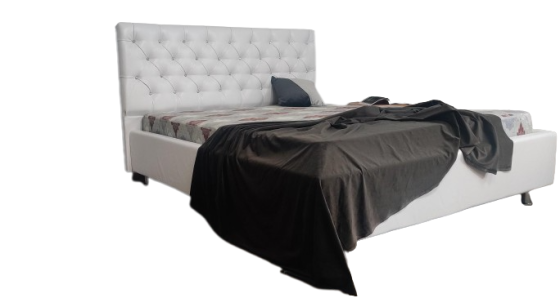 Ліжко BNB Arizona Comfort 90 х 200 см Стразы З підйомним механізмом та нішою для білизни Екошкіра Білий Київ