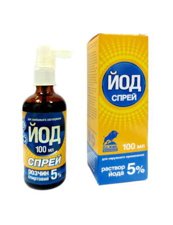 Йод 5% 100 мл (спрей) O.L.KAR. (Ветеринарний) Вінниця