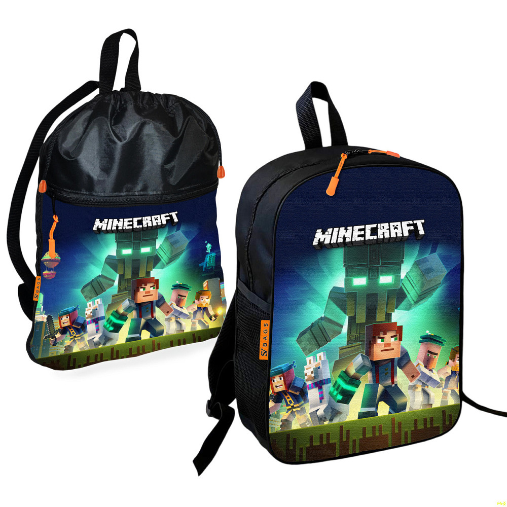 Шкільний рюкзак дитячий Minecraft + Сумка для взуття спортивної форми рюкзак-мішок для хлопчика (01721) Київ - фото 1