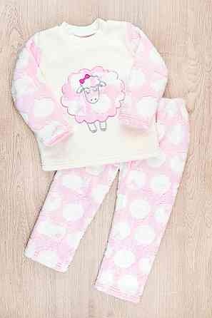 Піжама дитяча "Овечка", велсофт, рожева топ Крохатушка одяг Київ