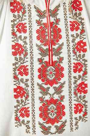 Вышиванка для девочек-подростков льняная с длинным рукавом, молочная топ Киев