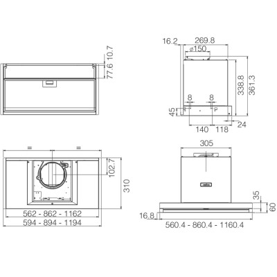 Витяжка кухонна Elica ENTER WH/A/72 Вінниця - фото 5