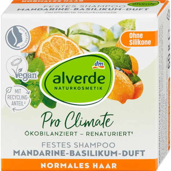 Alverde NATURKOSMETIK Festes Shampoo Mandarine-Basilikum Duft 60 g Твердий шампунь з ароматом мандарина та базиліка Львів - фото 1