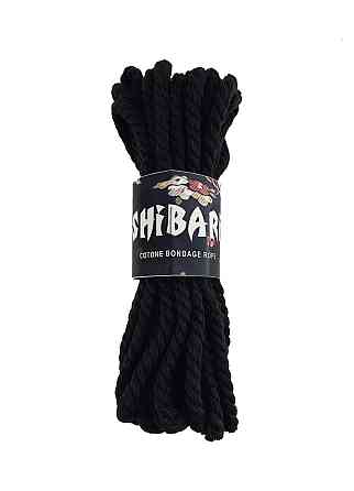 Бавовняна мотузка для шібарі Feral Feelings Shibari Rope, 8 м чорна Sex Aura Київ