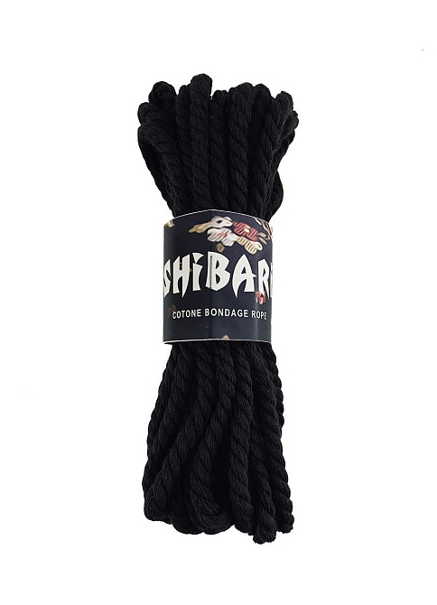 Бавовняна мотузка для шібарі Feral Feelings Shibari Rope, 8 м чорна Sex Aura Київ - фото 1
