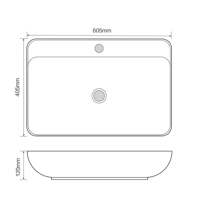 Раковина накладна Mixxus Premium BEVEL-0203 600х405х120mm з отвором під змішувач   ( MP6513 ) 34574 Харків - фото 4