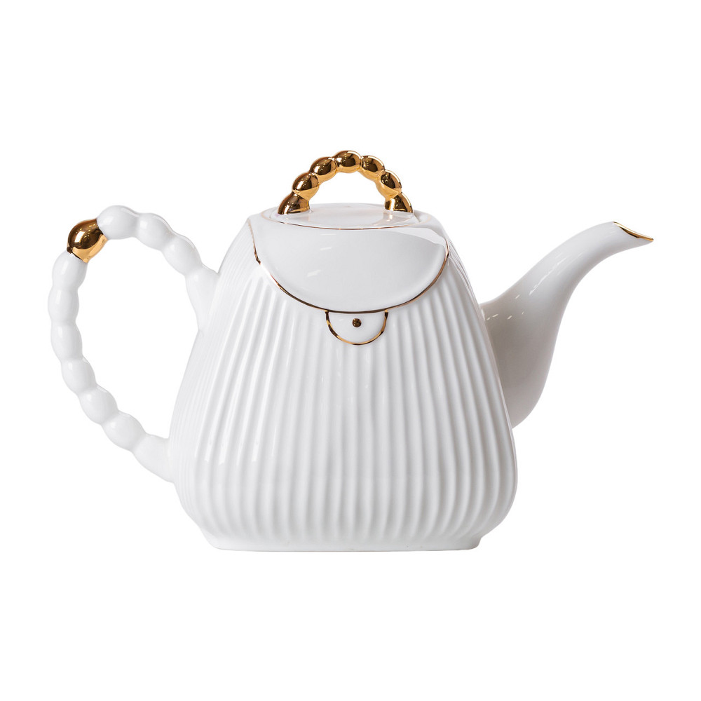 Yiwu Чайний набір на 6 персон, із заварювальним чайником і підставкою, білий. Коломыя - изображение 2