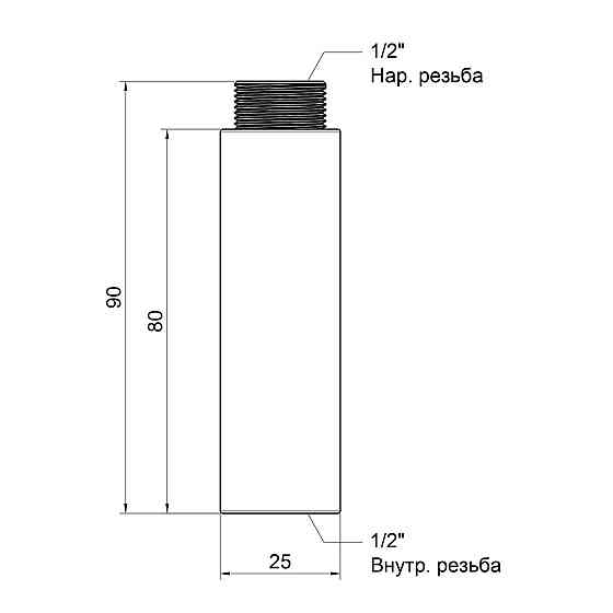 Подовжувач Thermo Alliance Standart 80х1/2" хром SD1301580 Київ