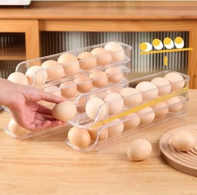 Органайзер-контейнер три яруса для хранения яиц в холодильнике 16,5 х 6,5 см с наклоном Одесса - изображение 3