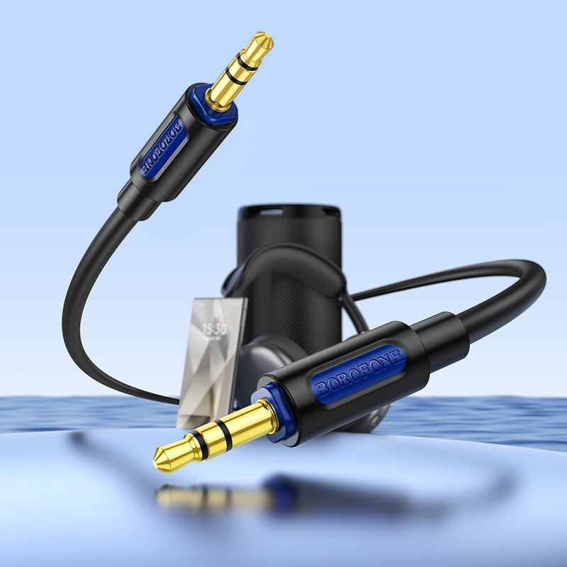 Аудиокабель BOROFONE BL20 Silicone AUX чёрный Киев - изображение 3