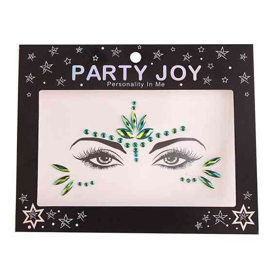 Стрази для обличчя на свято one size зелений Київ