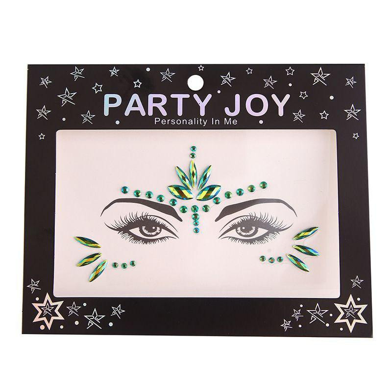 Стрази для обличчя на свято one size зелений Київ - фото 1