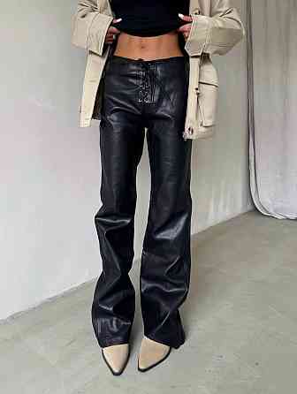 Женские кожанные штаны на шнуровке Одесса
