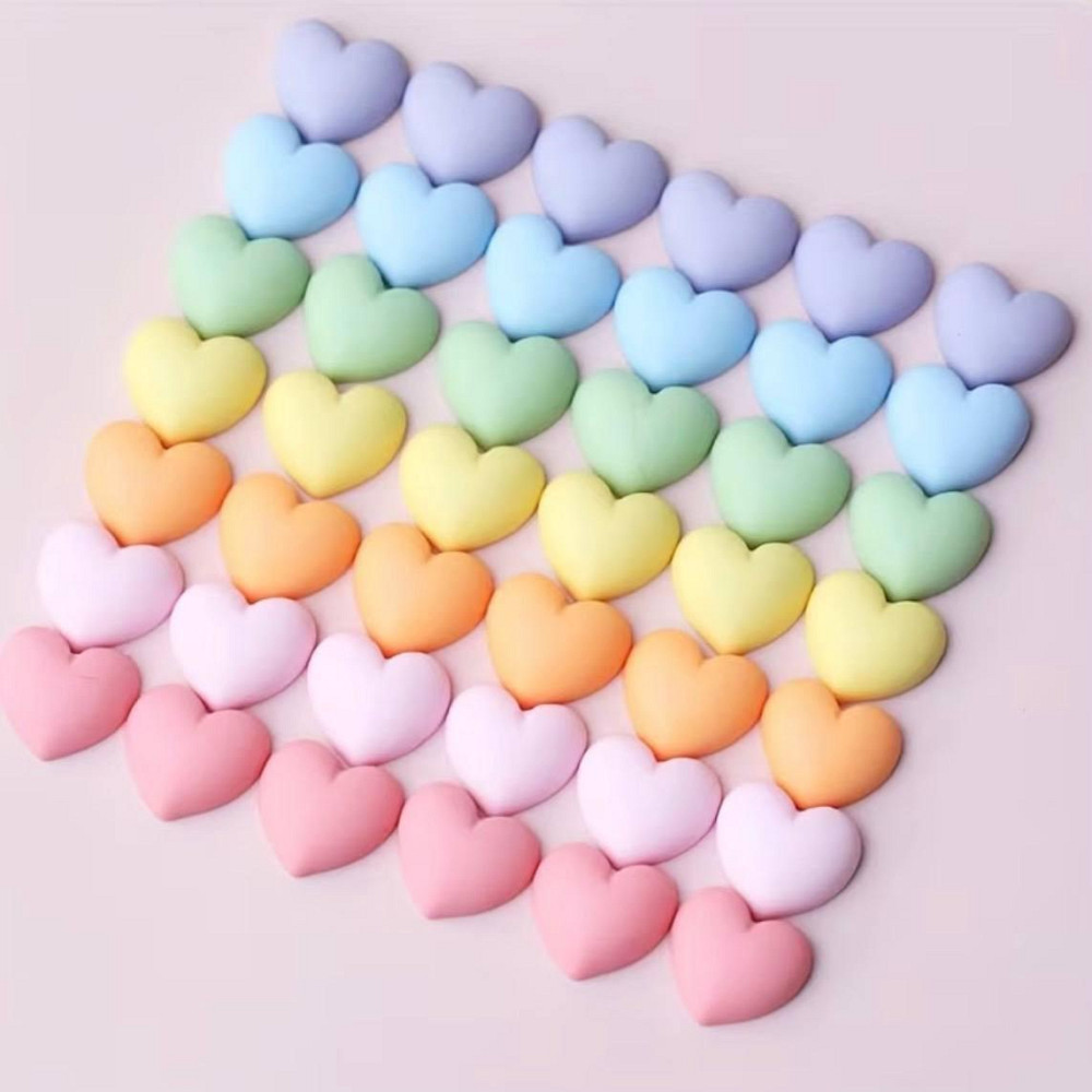 Кабошони сердечки пастельні 42 шт декор для смоли та прикрас Київ - фото 1