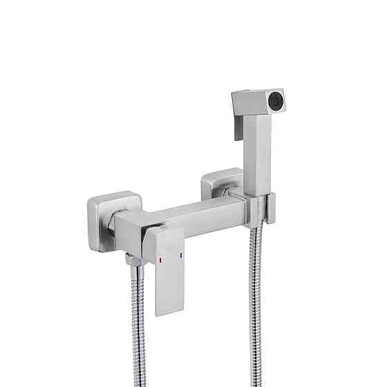 Смеситель с гигиеническим душем Kroner KRP Edelstahl Kubus - ESG052 сатин Киев