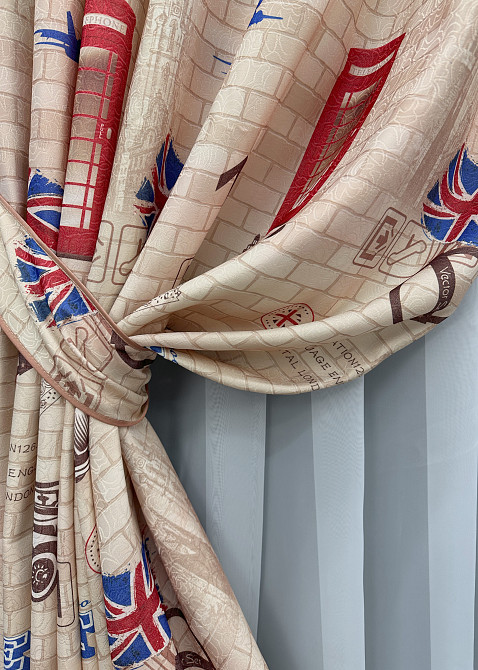 Шторна тканина, фотоштори з різнокольоровим принтом, колекція "Лондон" колір різнокольоровий 914ш Київ - фото 4