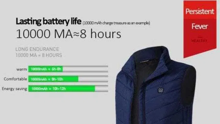 Чоловічий жилет з підігрівом USB для кемпінгу та риболовлі (Чорний) L Вінниця - фото 6