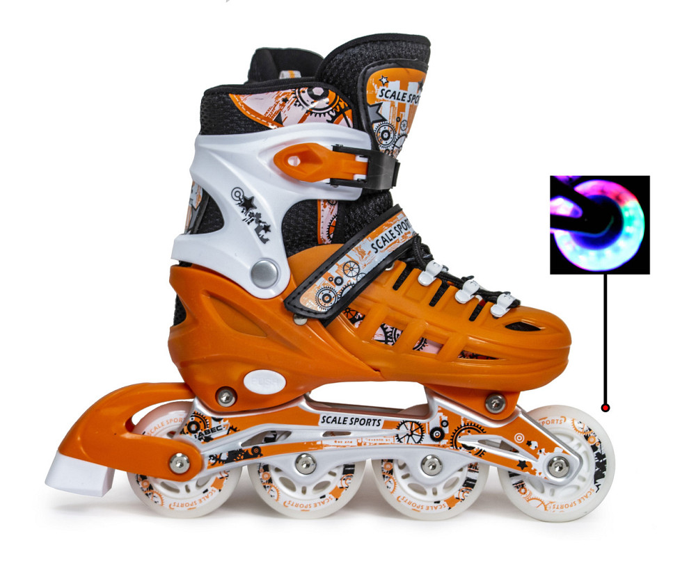 Ролики раздвижные Scale Sports с PU колесами. ORANGE. Размер 38-41 Одесса - изображение 2