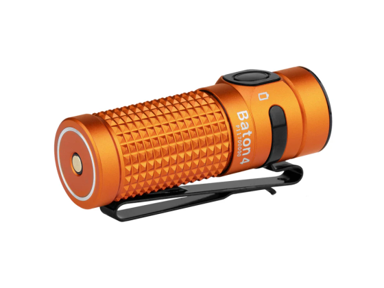 Ліхтар Olight Baton 4 Orange — Потужний EDC ліхтарик 1300 лм, дальність 170 м, магнітна зарядка, IPX-8, акумуляторний Київ