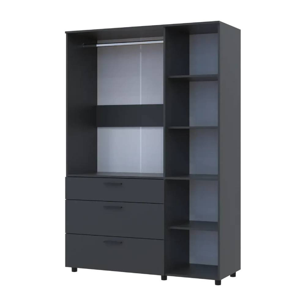 Шафа для одягу Doros Торн Антрацит 3 ДСП/3Ш (штанга) 135х51.6х200 (DRS-012085) Львів - фото 9