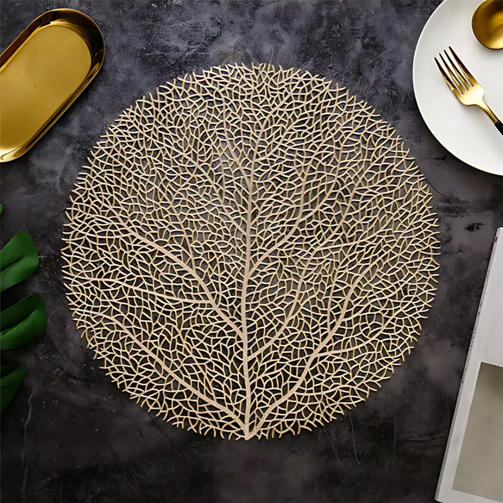 Сервировочная салфетка под горячее круглая, коврик сервировочный золотистый набор 2 шт Каменец-Подольский - изображение 2