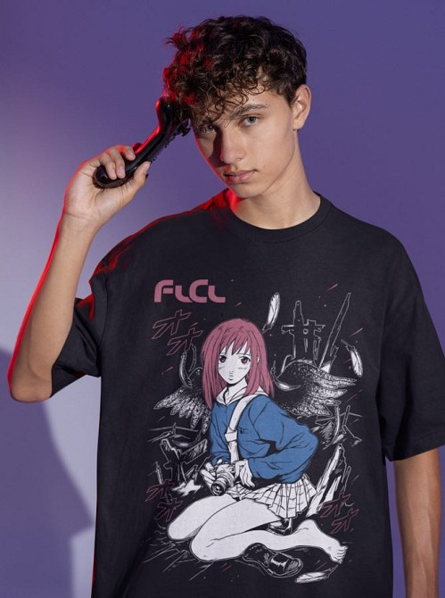 Футболка для хлопчика з аніме принтом Гакхіакута Томе Джапанесе Танкобон оверсайз (зріст від 165 до 180) Чорний AnimeJ0972m Дніпро - фото 2