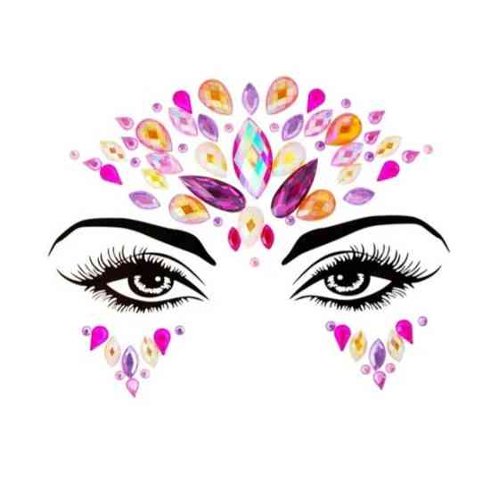 Стрази наклейки для обличчя для вечірок ​​​​​​​one size різнобарвний Київ