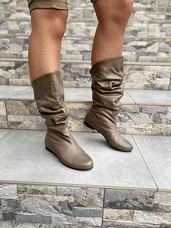 Nivelle Напівчоботи жіночі Nivelle капучино натуральна шкіра зимові висота 24см обхват 34-36см Коломия